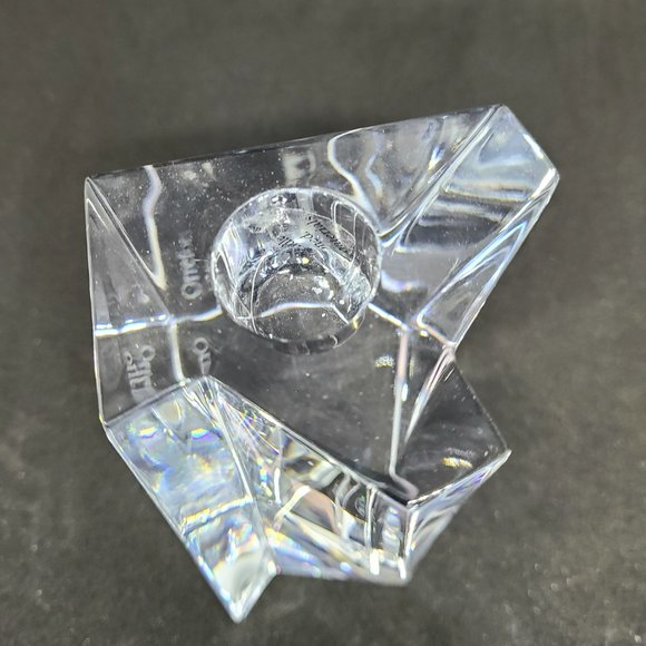 Orrefors Sweden abstract shape clear glass crystal candleholder/candlestick. - Picture 6 of 9